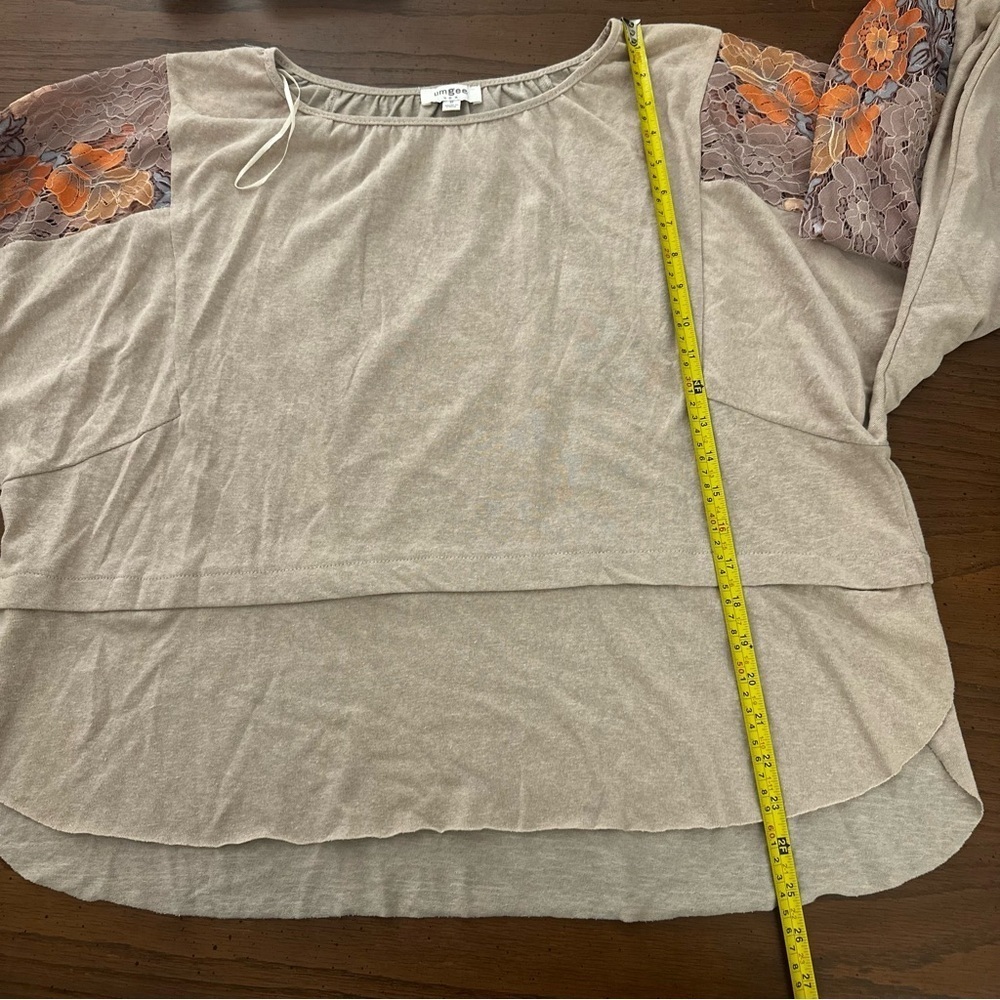 Umgee boho floral lace sleeve top M - Picture 5 of 16